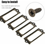 Metal label holder with screws for desk, bronze, 15 pcs, size 70x33mm - Side View