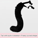 Fox Tail & Ears Set, Cat Costume with Gloves, White Halloween Cosplay Accessories white