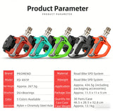 PROMEND bicycle clipless pedals, compatible with SHIMANO SPD-SL system - Close-Up Angle