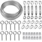 30M/2mm Stainless Steel Wire Kit with M5 Tensioner for Plants, Clothesline, Railings
