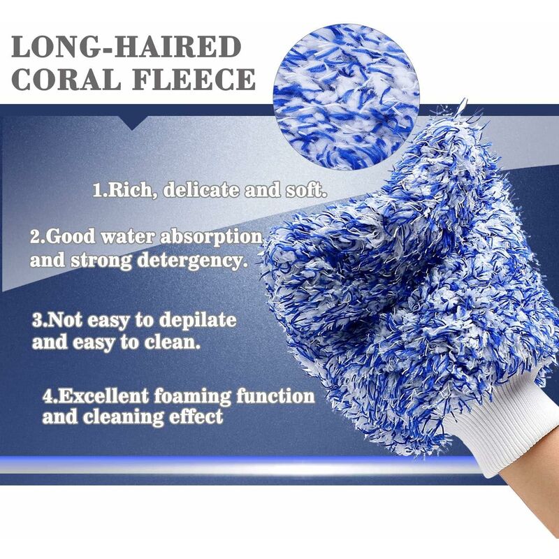 Microfiber Car Wash Mitt Gloves Super Absorbent Chenille for Kitchen and Auto Cleaning