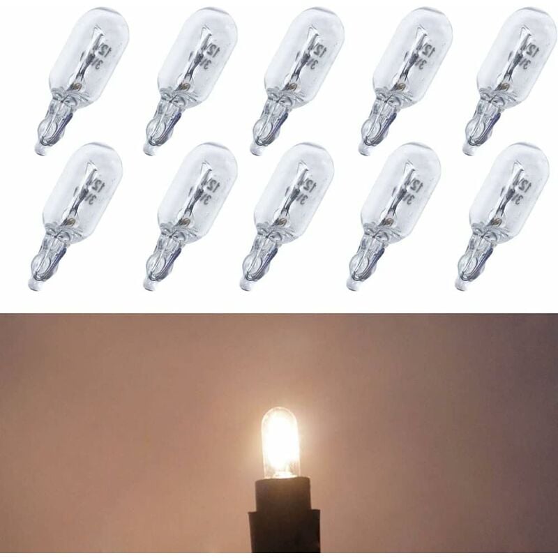 T6.5 Car Dashboard Bulb 10pcs, 3W 12V Indicator Light Compatible with Car Side Lights Accessories