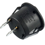 On/Off 2 Pin AC 6A(250V) 10A(125V) SPST Push Button Rocker Switches for Car Boat Truck Household, 10pcs Black Round - Side View