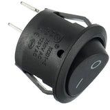 On/Off 2 Pin AC 6A(250V) 10A(125V) SPST Push Button Rocker Switches for Car Boat Truck Household, 10pcs Black Round