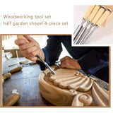Wood Carving Chisel Set 4pcs Iron Hollow Woodworking Tools 6mm 12mm 18mm 24mm - Top-Down View