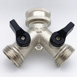 2-way Brass Hose Splitter with Quick Connect for 3/4\