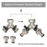 2-way Brass Hose Splitter with Quick Connect for 3/4\