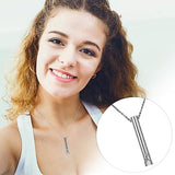 2pcs Breathing Necklace, Anxiety Necklace for Women, Stress Relief Mindful Breathing Necklace Stainless Steel for Meditation Relaxation Silver gold Silver gold - Front View