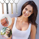 2pcs Breathing Necklace, Anxiety Necklace for Women, Stress Relief Mindful Breathing Necklace Stainless Steel for Meditation Relaxation Silver gold Silver gold - Top-Down View