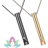 2pcs Breathing Necklace, Anxiety Necklace for Women, Stress Relief Mindful Breathing Necklace Stainless Steel for Meditation Relaxation Black gold Black gold