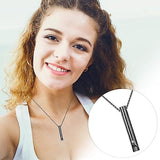 2pcs Breathing Necklace, Anxiety Necklace for Women, Stress Relief Mindful Breathing Necklace Stainless Steel for Meditation Relaxation Black gold Black gold