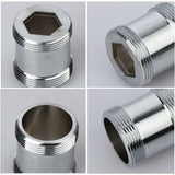 2 Pack Brass Faucet Adapter 22mm NPT Male to Male Aerator Connector Compatible with Sink Faucet Water Filter M24 to M22 - Side View