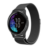 Garmin Venu 2 Venu 2S Venu SQ Compatible Stainless Steel Milanese Magnetic Bracelet Black - Front View