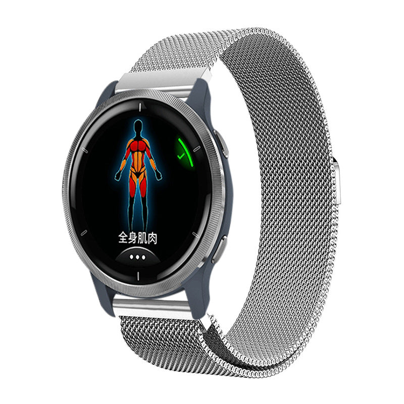 Garmin Venu 2 Venu 2S Venu SQ Compatible Stainless Steel Milanese Magnetic Bracelet Black