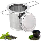 Tea filter, stainless steel tea strainer, tea strainer, tea infuser Tea strainer with lock, tea filter with fine holes, foldable handle design Suitable for