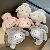 Sanrio Cinnamoroll Kawaii Flannel Gloves Y2k Harajuku Style Soft White - Side View