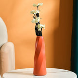 Plastic Vase Imitation Ceramic Flower Pot Table Arrangement Dark Blue - 45-Degree Angle