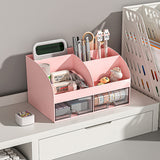 Desktop Storage Box White/Blue/Pink Paper Boxes Type Other Blue - Front View