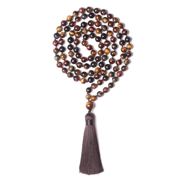 108 Mala Bead Necklace, Tibetan Prayer Beads in Natural Stone