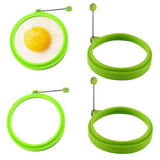 4 pcs silicone egg ring, egg rings non-stick, egg cooking rings, perfect fried shape or pancake rings - Front View