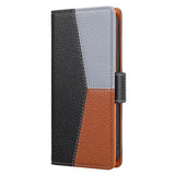 Compatible with Samsung Galaxy A22 4G Case Magnetic Black Three-color Stitching Samsung