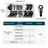 Fishing Rod Repair Kit 35pcs Alconite Ceramic Guide Rings Rod Eye Guides Wear-Resistant Compatible with Various Brands - 45-Degree Angle