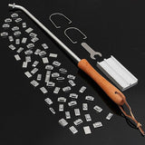Barbecue Meat Stamp Wooden Handle DIY Steak Branding Tool - 45-Degree Angle