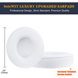 Compatible with Beats Solo 2 Solo 3 Replacement Ear Pads White CDQ - Front View