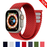 Braided Solo Loop Compatible with Apple Watch Ultra 49mm 45mm 44mm 42mm 41mm 40mm 38mm for Series 9 8 7 6 5 4 3 SE SummerU Bracelet - Front View