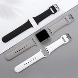 Compatible with Apple Watch Bands Series 8 7 6 5 4 3 Ultra SE 42mm 44mm 45mm, 3-Pack Black White Gray - Front View