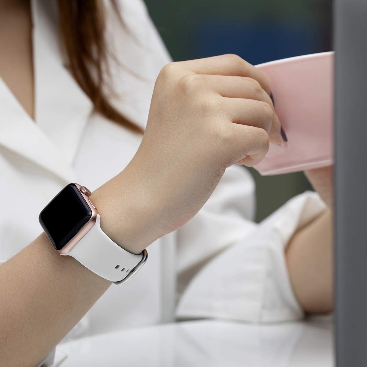 Compatible with Apple Watch Bands Series 8 7 6 5 4 3 Ultra SE 42mm 44mm 45mm, 3-Pack Black White Gray