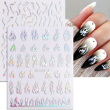 Aurora Nail Stickers 8 Sheets 3D Holographic Laser Heart Star Moon Flower Butterfly Nail Decals Self-Adhesive - Side View