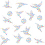 54 Pieces Birds Static Window Clings Anti Collision Window Decals for Bird Strikes, Glass Door Window Stickers, Stop Birds Flying into Windows, Hummingbird Style