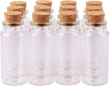 30ml Cork Stoppers Glass Bottles, Small Jars for Candy Wishing Bottle Wedding Favors (12 Sets) - Top-Down View