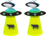 Women's Weird Earrings, Cute UFO Dangle Earrings, 2.5 in Length, Nickel Free - Side View