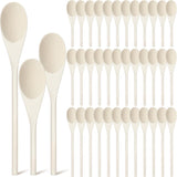 48 Pcs 8, 10, 12 Inch Wooden Spoons Gifts for Mom Oval Wooden Cooking Spoons Set Wood Serving Spoon Sauce Soup Stirring Ladle for Kitchen Cooking Baking Stirring Eating Tasting Cookware