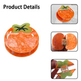 3 PCS Orange Persimmon Hair Clip Fruit Claw Clips Acetate Claw Clip Orange Shape Cellulose Acetate Hair Clips Small Hairpin Cute Fruit Hair Claws Funny Persimmon Hair Clip for Women Girls - Side View