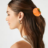 3 PCS Orange Persimmon Hair Clip Fruit Claw Clips Acetate Claw Clip Orange Shape Cellulose Acetate Hair Clips Small Hairpin Cute Fruit Hair Claws Funny Persimmon Hair Clip for Women Girls