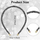 2Pcs Rhinestone Headband, Sparkly Crystal Headband for Women Girls Glitter Diamond Headbands Bling Hair Styling Accessories for Wedding Birthday Party (Black and White) - Front View