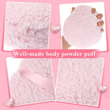 Body Powder Puff, 6 Inch Powder Puff with Storage Container Pink Soft Powder Puff for Body Powder Large Dust Puffs for Women Body Powder Applicator - Top-Down View