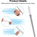 4 Pcs Diamond Deb Nail File Metal Nail File with Sharp Pointed Tip, Stainless Steel Nail Filer Metal Nail Files for Natural Nails Double Sided Manicure Pedicure Toenails Tools for Salon Home (Small) - Side View