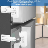2 Pack Freezer Door Latches Refrigerator Lock Freezer Lock For Upright Freezer Refrigerator Fridge Freezer Door Lock Proof Refrigerator Lock Baby Safety Fridge Door Latch Locks For Kids Aging Seals - Top-Down View