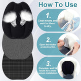 4 Pairs Self Adhesive Tongue Pads for Shoes Too Big, Non Slip Tongue Cushion Insert for Loose Shoe Size Reducer, Shoe Filler Shoe Heel Inserts for Men Women, Size Large (Black+Beige) - Top-Down View