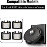 4 Pack HEPA Filters for Shark RV2310 Matrix Robot Vacuum Cleaner, Washable Filter Replacement Accessories