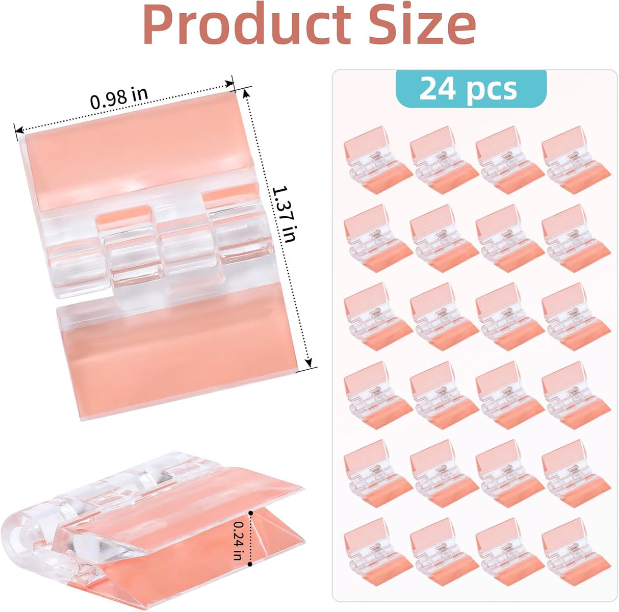 24Pcs Acrylic Small Hinges, 1.4x1 inch Clear Self-Adhesive Hinges, Folding Hinge Tool for Cabinet Drawer Furniture Display Stand DIY Crafts (35x25 mm)