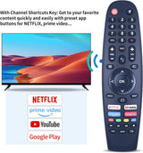 EC32V2HA EC40V2FA Replacement Remote for SANSUI, BLAUPUNKT, Caixun, ARRQW TVs - No Voice Function - Top-Down View