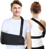 Arm Sling Shoulder immobilizer for Shoulder Injury with Back Belt Men & Women Shoulder Immobilizer Left and Right Arm Lightweight Rotator Cuff Arm Support for Elbow Wrist Injury -(Size L)