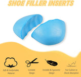 Shoe Filler for Too Big Shoes, Inserts to Make Shoe Smaller, Toe Filler Cushion Inserts for Loose Shoes, for Men and Women (L: one to Two Size Bigger) Blue  L: one to two size bigger