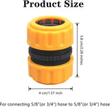 3 PCS Garden Hose Repair Kit Durable Hose Repair Connector Extender 3/4" or 5/8" Water Hose Connectors Water Hose Repair Hose Mender for Garden Hose Pipe Quick Repair Connection Yellow