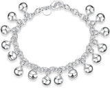 OSIRIDEH2 Bell Bracelet 925 Sterling Silver Bells Sounds Bead Chain Bracelet for Women Wedding Engagement Party Jewelry Jingling Bracelets bracelet